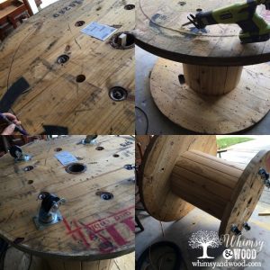 How to Make This Cable Spool Patio Set - Whimsy and Wood