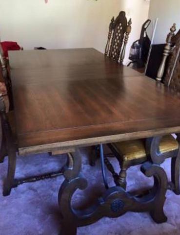 dining set dated pecan and heavy