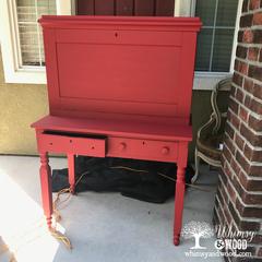 red desk before glaze or distressing