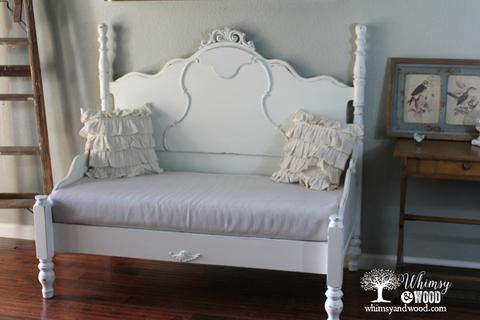 Antique deals headboard bench