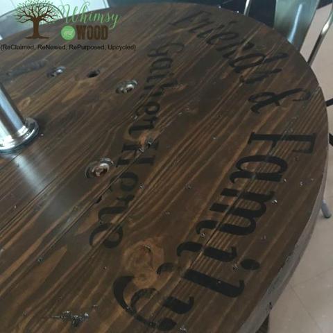 cable spool patio bar table top