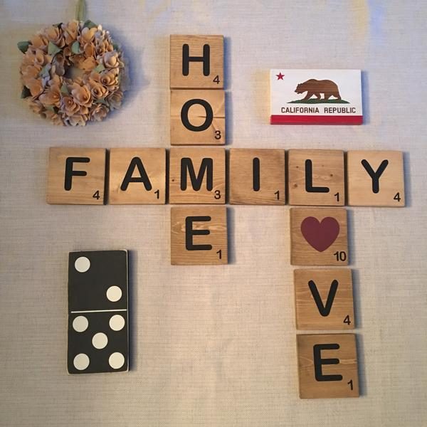 ANY LETTERS OF YOUR CHOOSING 10 SCRABBLE TILES 