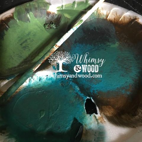 Blend Paint Colors-blended green buffet pouncing plate