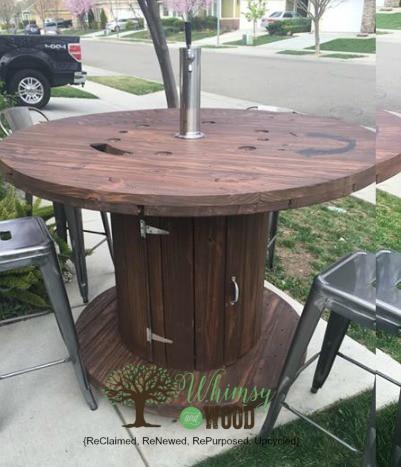 How to Make This Cable Spool Patio Set - Whimsy and Wood