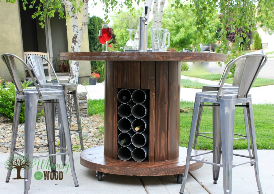 Cable Spool Draft Tower Patio Table - Whimsy and Wood