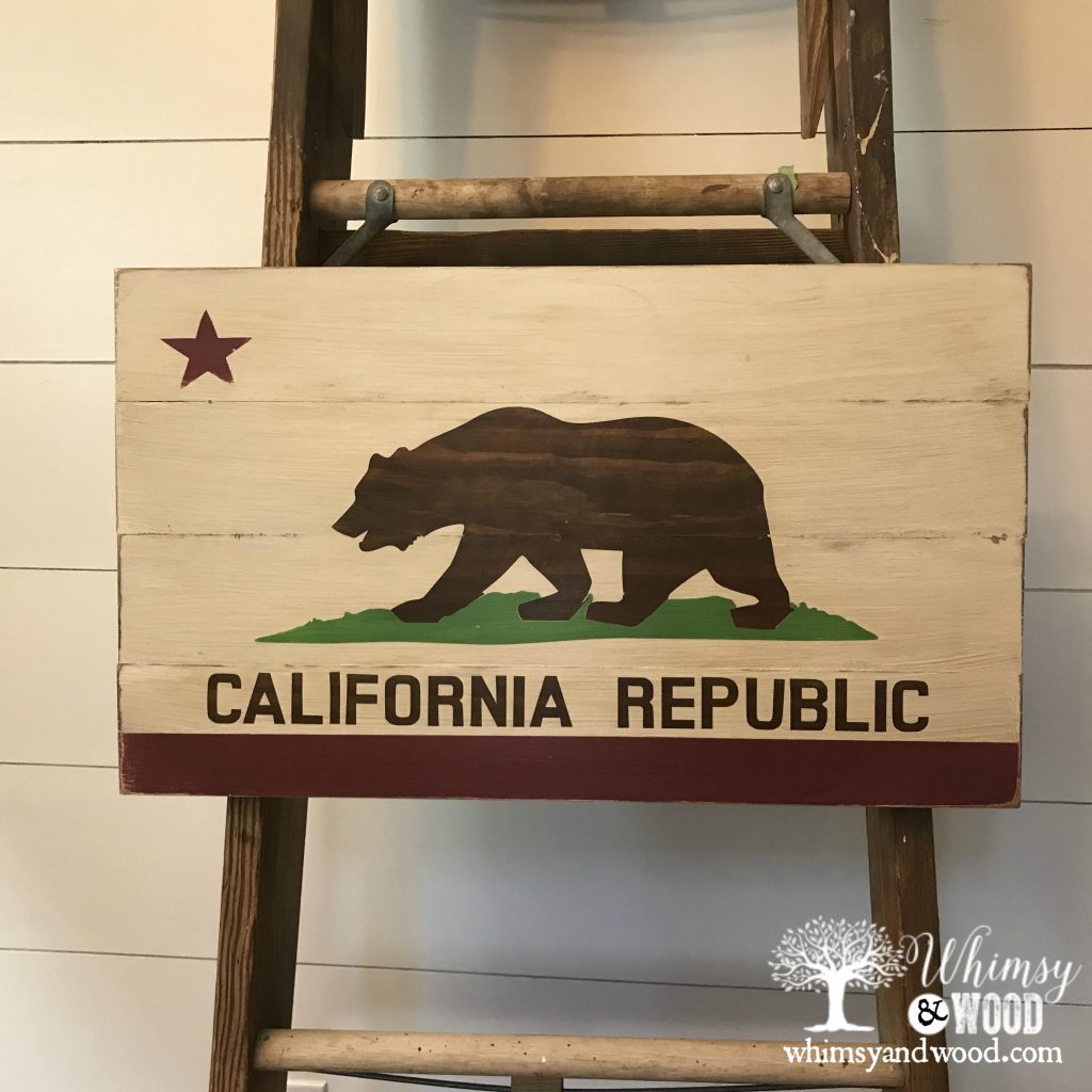 Small California Republic Wall Art Whimsy and Wood