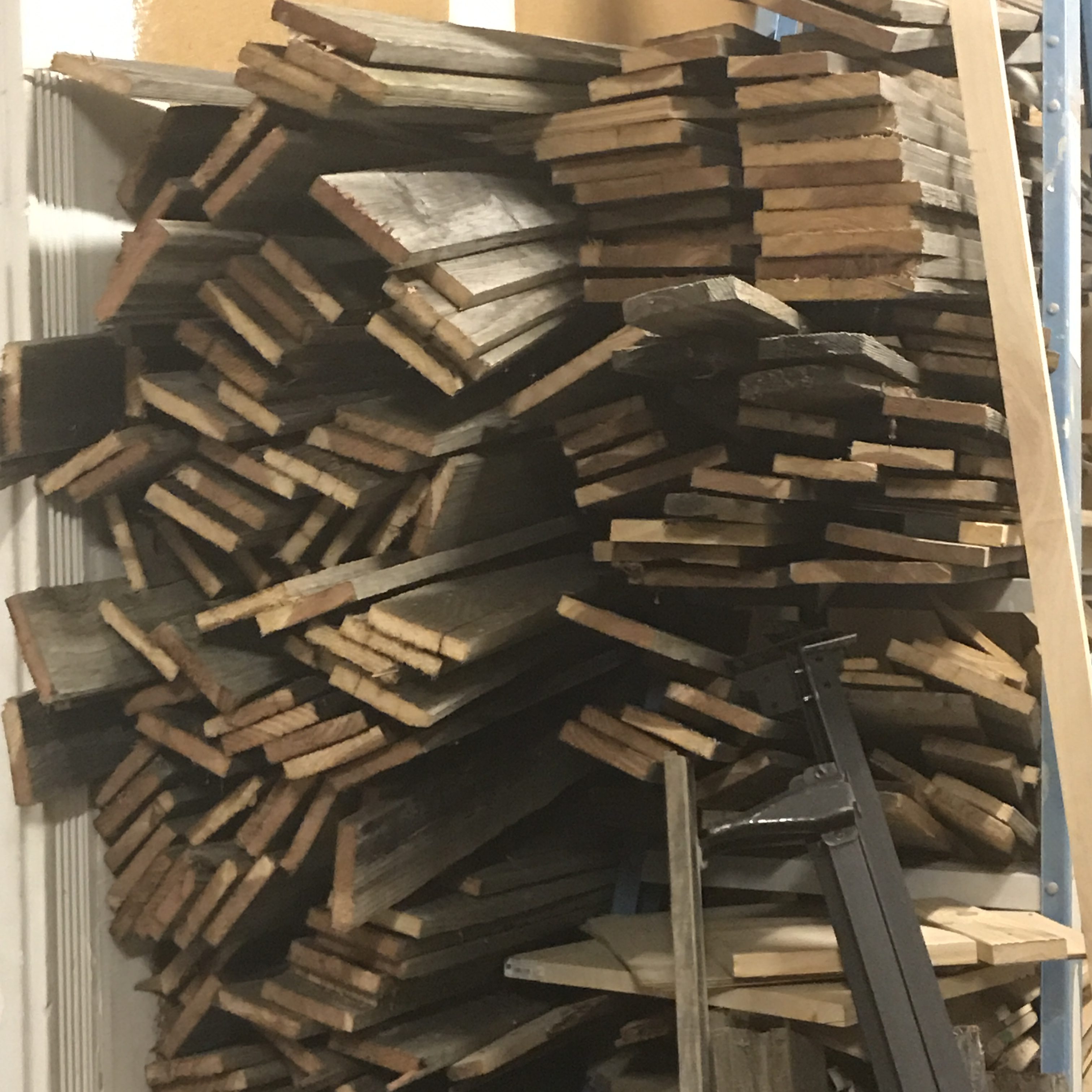 stacked "barn wood"