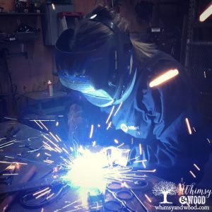 Welding with Gina Rossi-We working on my project
