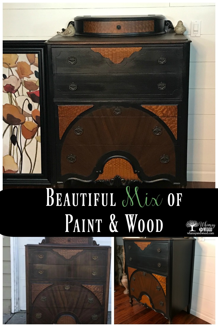 Before and after vintage Bassett dresser. I just love the look of wood and paint. keeping the old and freshening it up.