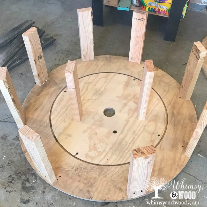 Reclaimed wood deals drum coffee table