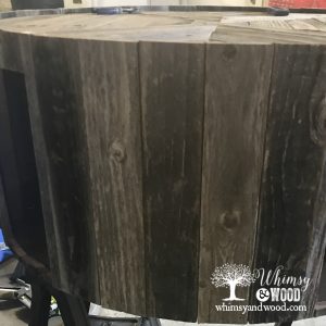 Reclaimed wood coffee table-before sanding