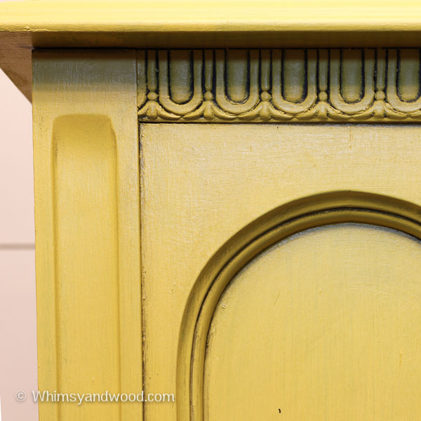 Painted yellow hutch detailing