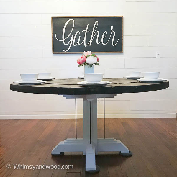 Industrial Dining Table With Pedestal, Round Table In West Sac
