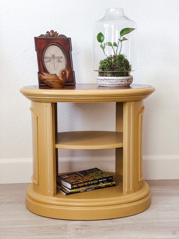 Fun Golden Yellow Oval side table for sale
